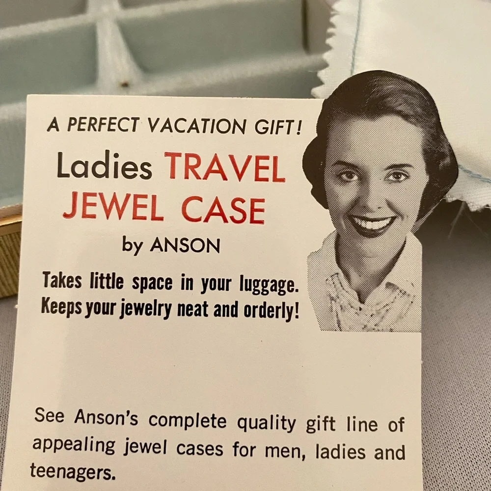 Vintage Anson travel jewelry case gold faux leather - Picture 5 of 5